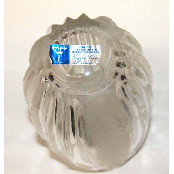 Vintage Heritage Stylesetter 8" 24% Full Lead Crystal Hand Cut & Frosted Vase - Picture 5 of 7